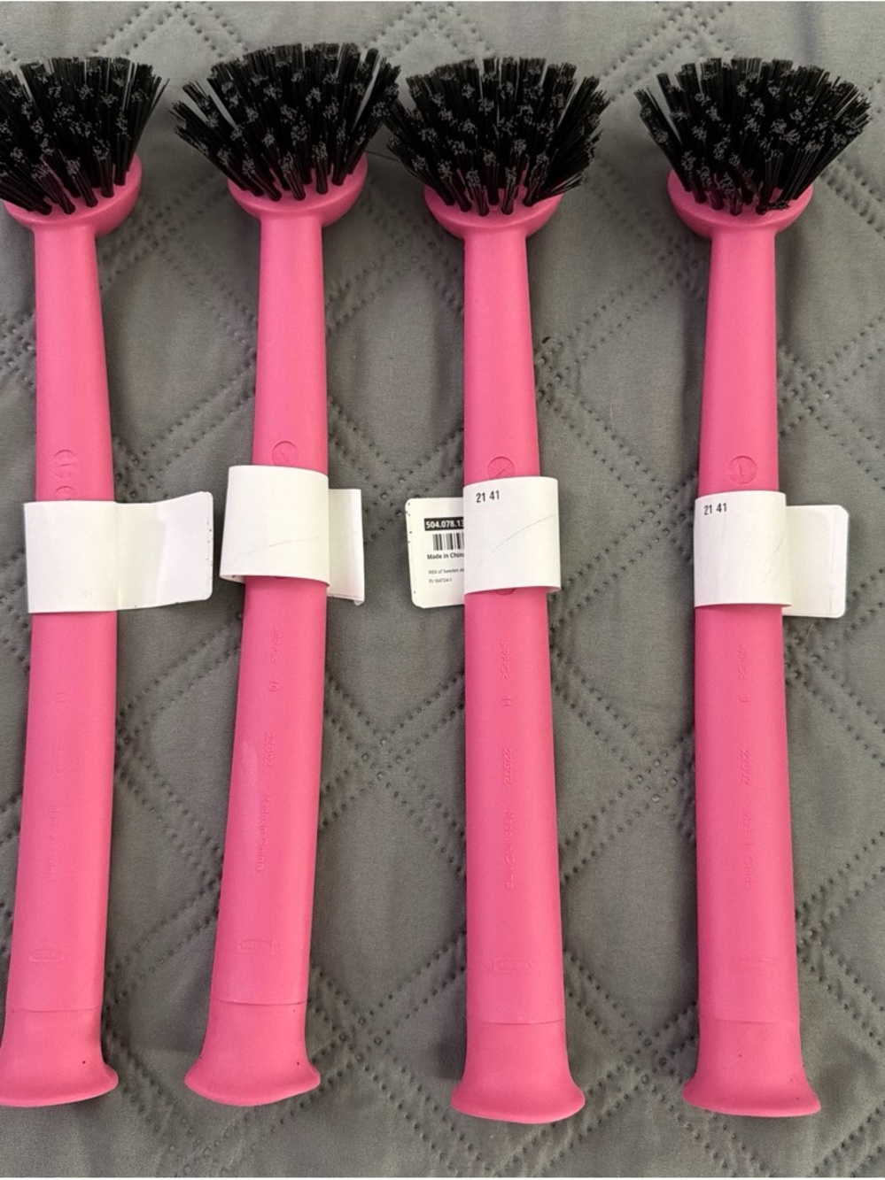 IKEA Pink Round Dish Brushes - Set of 4